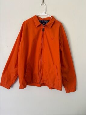 Chaps by Ralph Lauren Cotton Light Classic Orange Zip-Up Herrington Jacket Sz XL